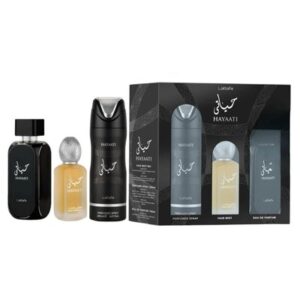 HAYAATI BLACK GIFT SET 3 PIECE Perfumed Spray + Hair Mist + 3.4oz Eau de Parfum (WH2)