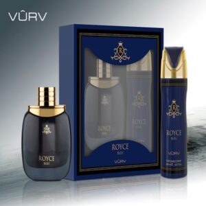 NEW ROYCE BLEU 2 PIECE GIFT SET EDP - 100ML (3.4) + 200ML BODY SPRAY By MAISON ALHAMBRA (WH2)